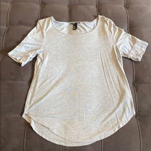 Gray Scoop Neck Tee